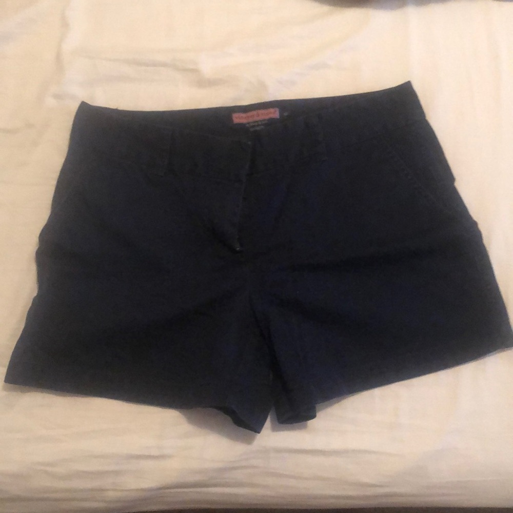 Navy short. Worn some but still in good condition.